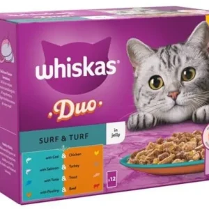 Whiskas 1+ Duo Surf & Turf In Jelly Adult Wet Cat Food