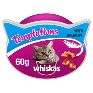 Whiskas Temptations Adult Cat Treats With Salmon – 60gm